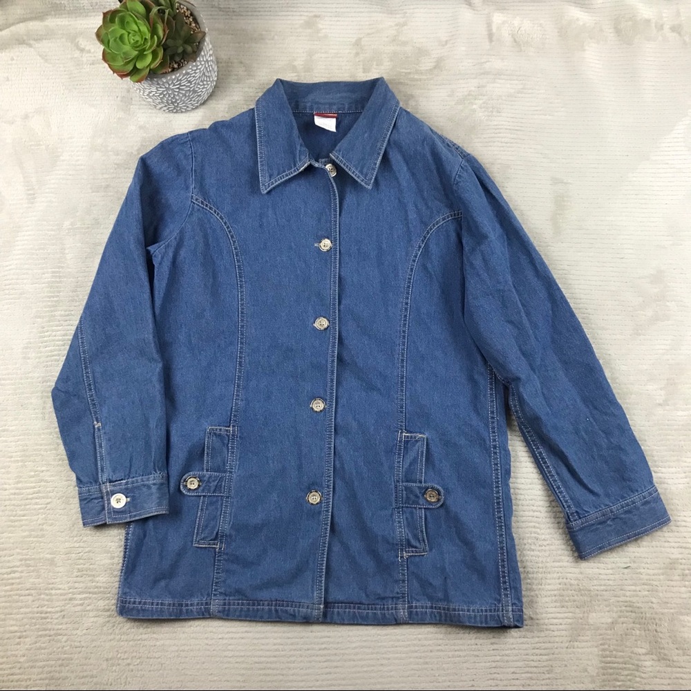 Vintage Tudor Court Light Wash Jean Jacket Blazer